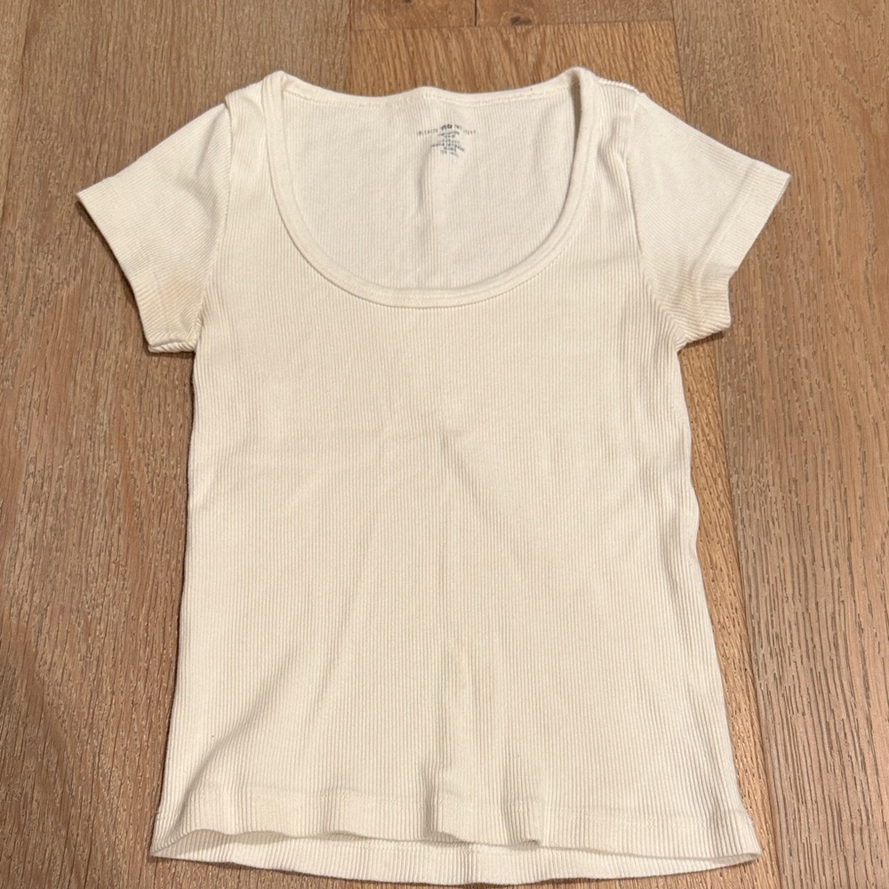 Brandy Melville white Ribbed Women's Top